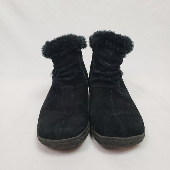 St John's Bay Women's Black Ankle Snow Boots Faux Fur Sz 6M EXCELLENT CONDITION! - Picture 5 of 8